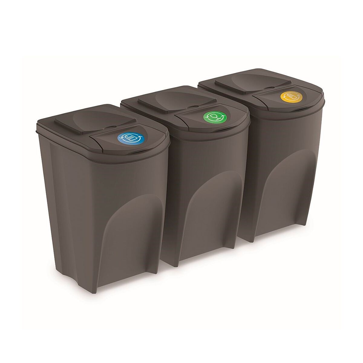 Conjunto de 3 lixeiras KEDEN SORTIBOX para lixo e reciclagem.