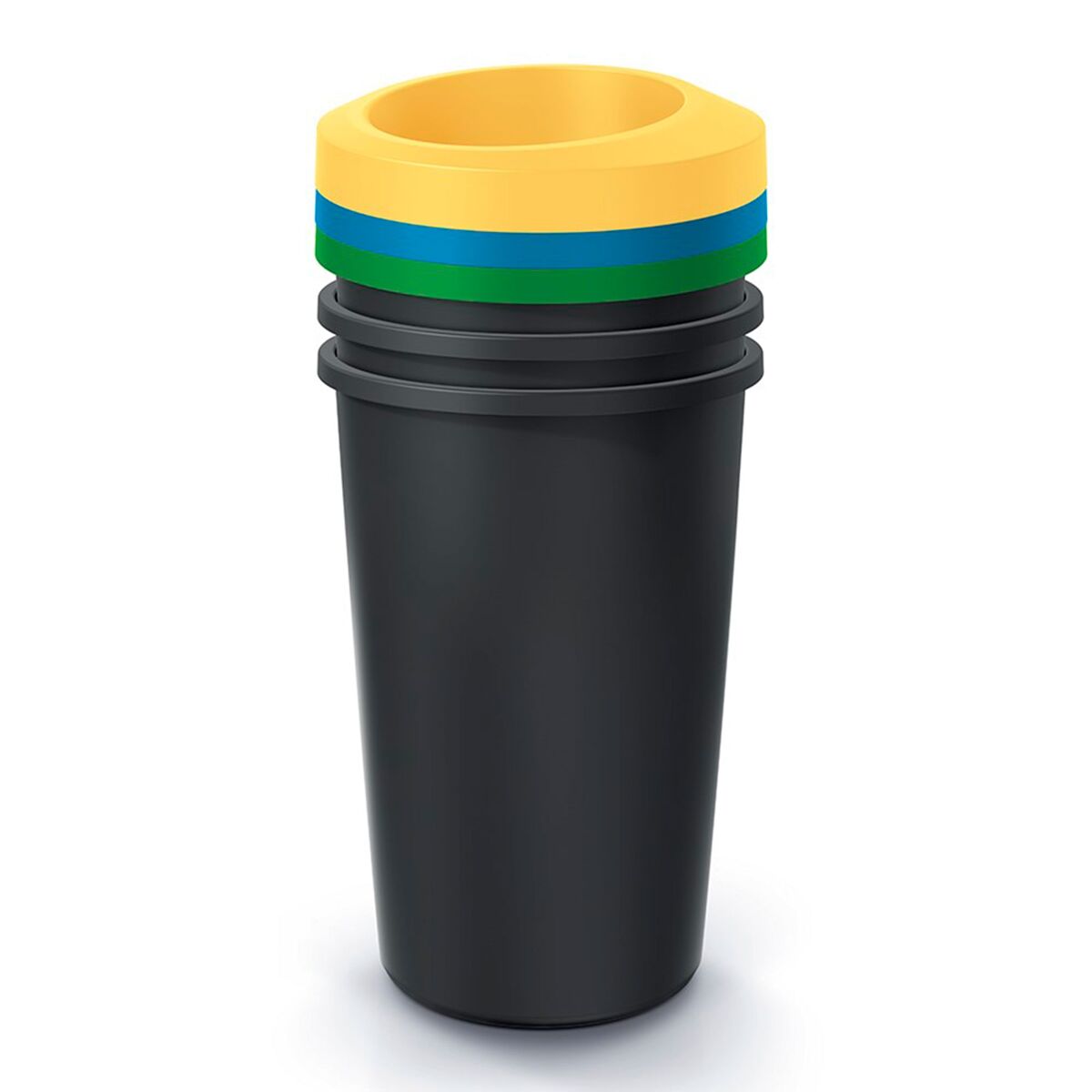 Conjunto KEDEN com 3 lixeiras de reciclagem, 45L cada.