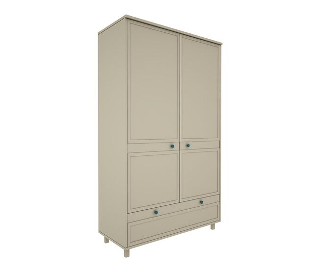 Roupeiro de 2 portas e 1 gaveta wood luck gabriel verde eucalipto