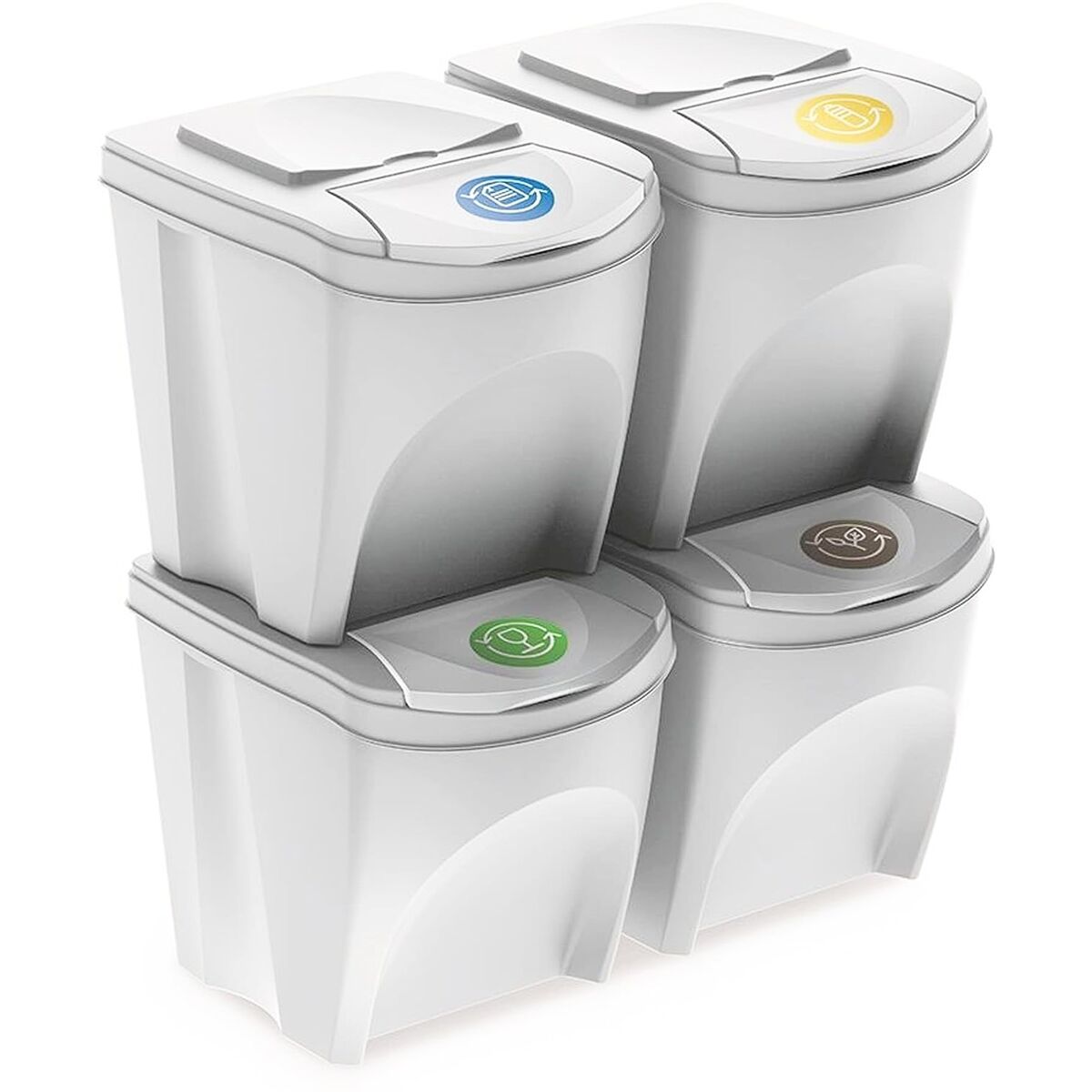 Conjunto de 4 lixeiras KEDEN SORTIBOX para lixo e reciclagem.