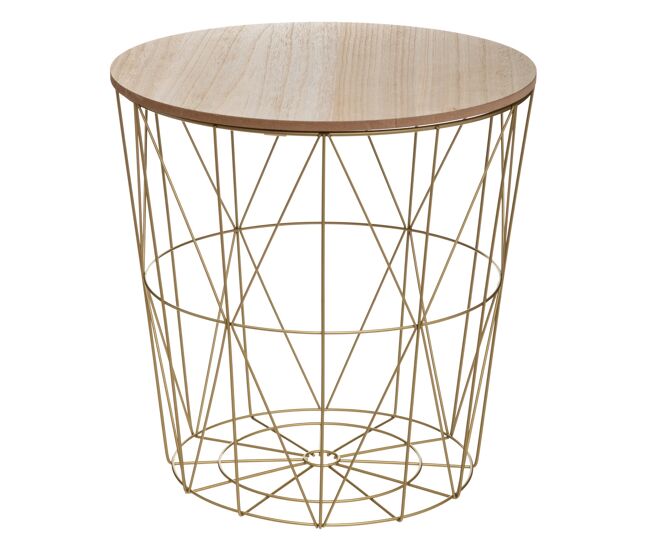 Mesa lateral kumi em metal doré