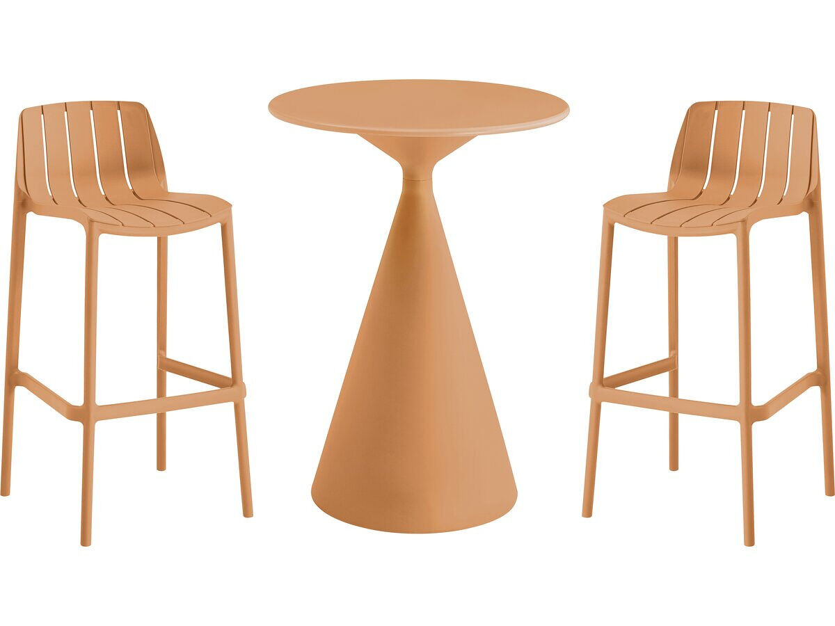 Mesa bistrô e cadeiras altas empilháveis "vaena" - 2 lugares - orange
