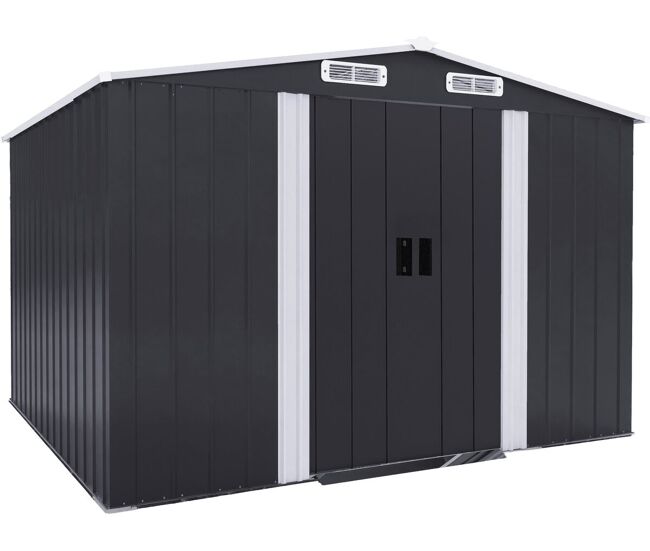 Coberturo de jardim em metal com porta de correr <> - 6,54 m² - cinzento