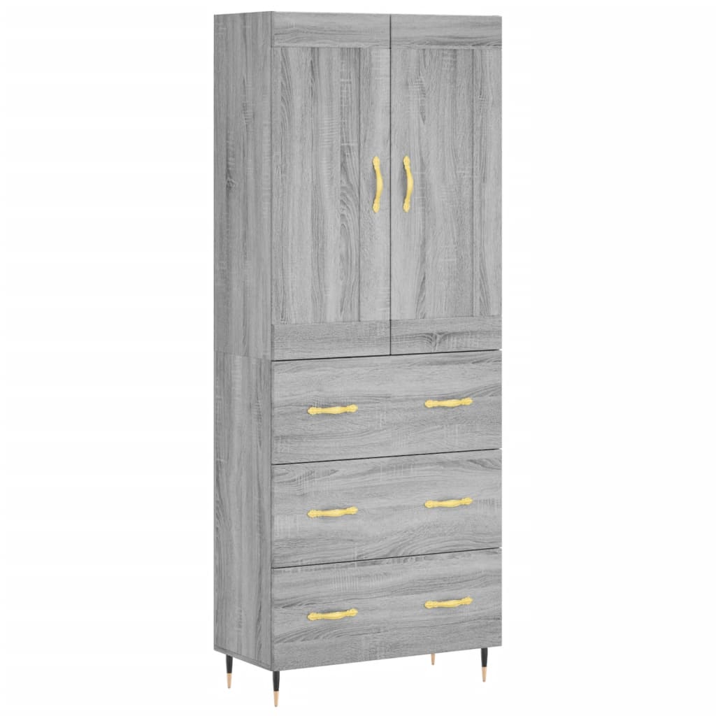Armário alto - bufete - móvel de apoio 69,5x34x180 cm derivados de madeira sonoma cinza pt1133