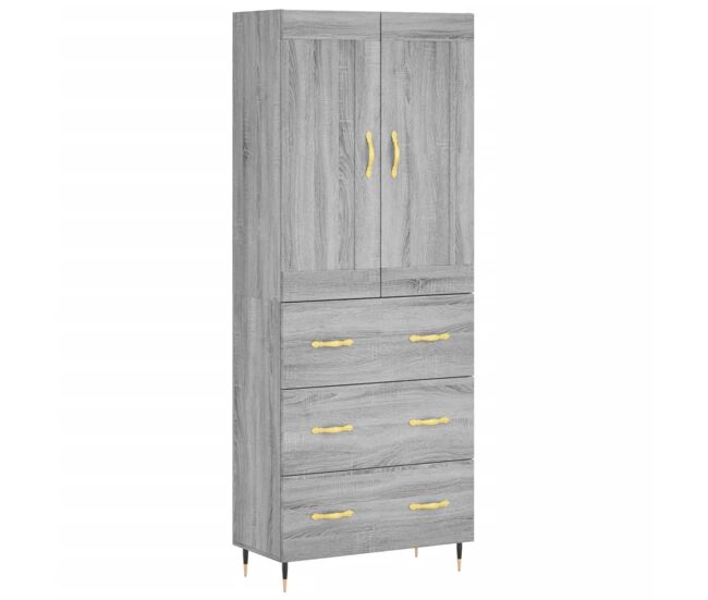 Armário alto - bufete - móvel de apoio 69,5x34x180 cm derivados de madeira sonoma cinza pt1133