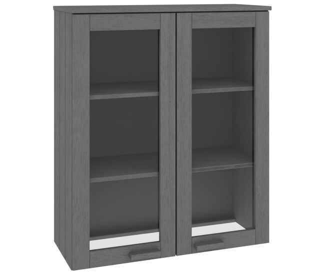 Topo p/ armário alto, móvei de apoio 85x35x100 pinho maciço cinza-escuro pt5069