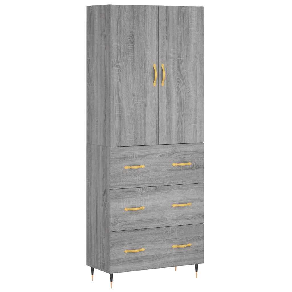 Armário alto - bufete - móvel de apoio 69,5x34x180 cm derivados de madeira sonoma cinza pt1083