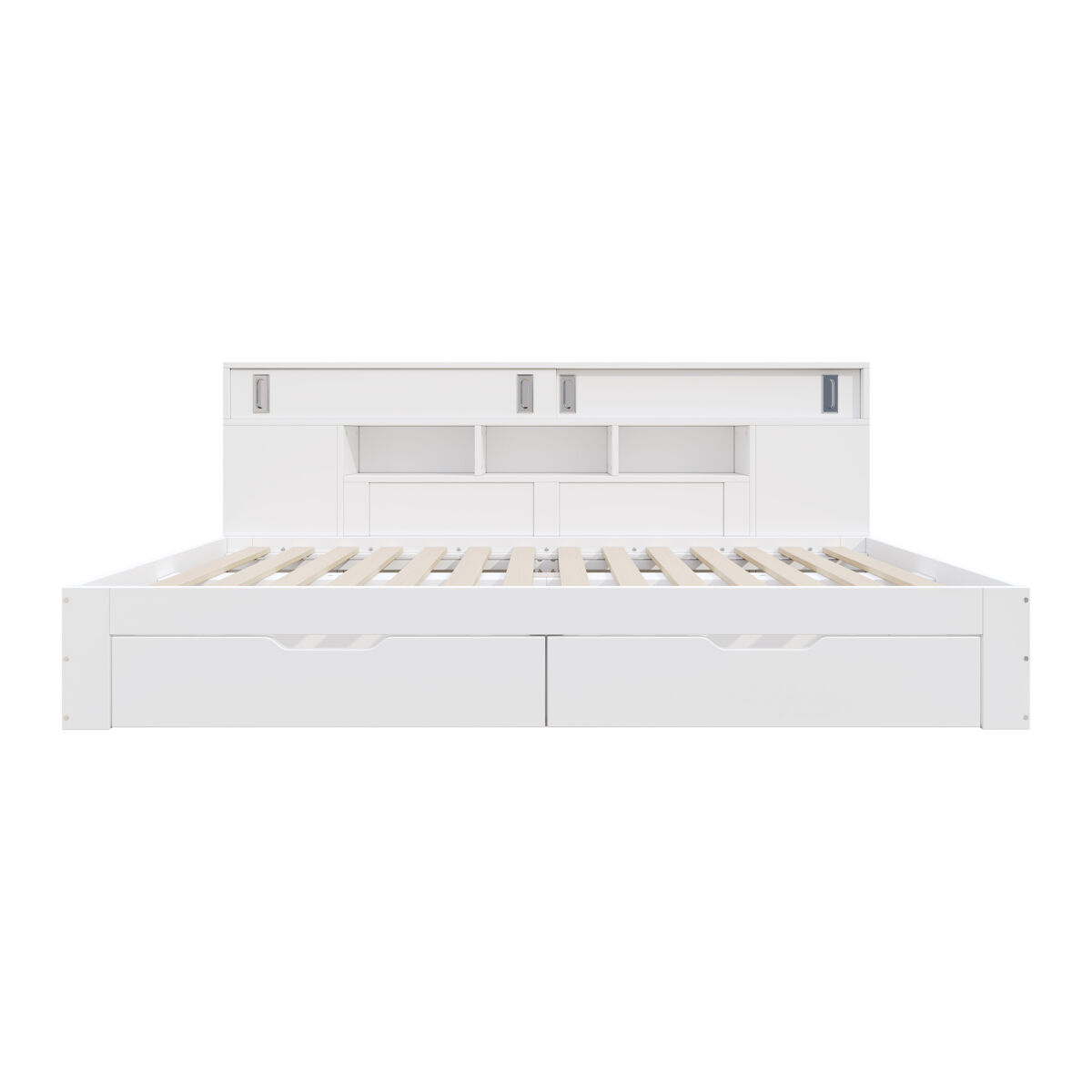 Cama infantil tipo sofá-cama 90x200 - individual multifuncional com gavetas, estante e arrumação - branco