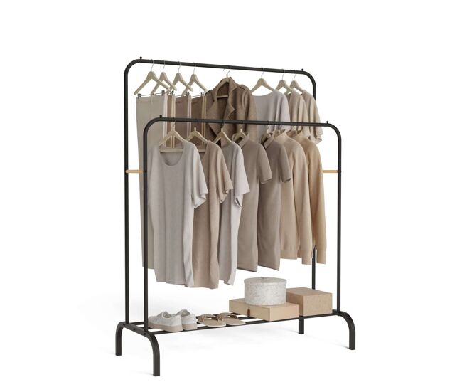 Bengaleiro hangy duo 30 newlux até 30 kg com sapateira, resistente, dupla altura noir