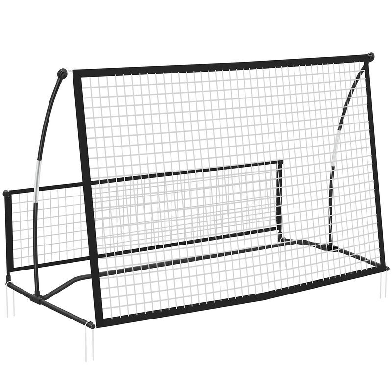 Sportnow rede de ressalto dobrável 2 em 1 ressalto de futebol portátil com bolsa de transporte para treino de futebol e basebol, para jardim