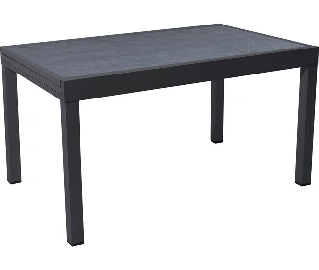 Mesa de jardim extensível em alumínio - 140/280 x 90 x 76 cm - noir