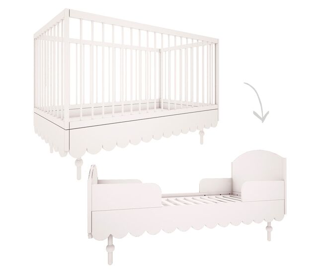 Berço evolutivo 70x140 wood luck babushka branco