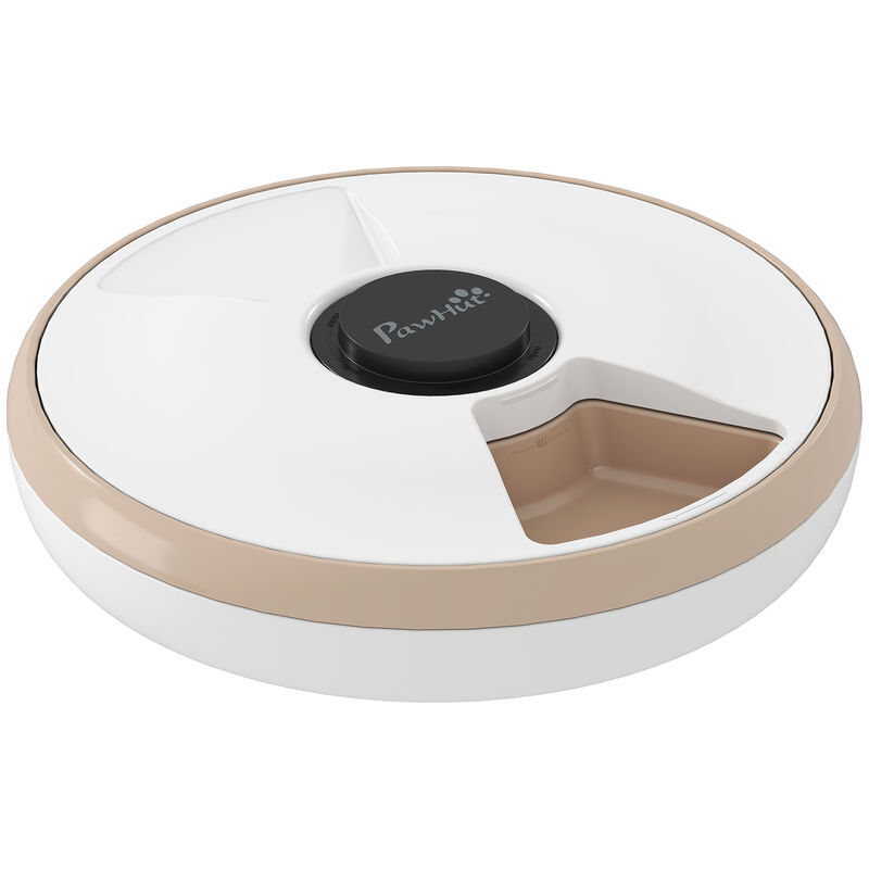 Pawhut alimentador automático para gatos e cães dispensador de comida com temporizador programável pacote de gelo 6 bandejas ecrã led funciona com