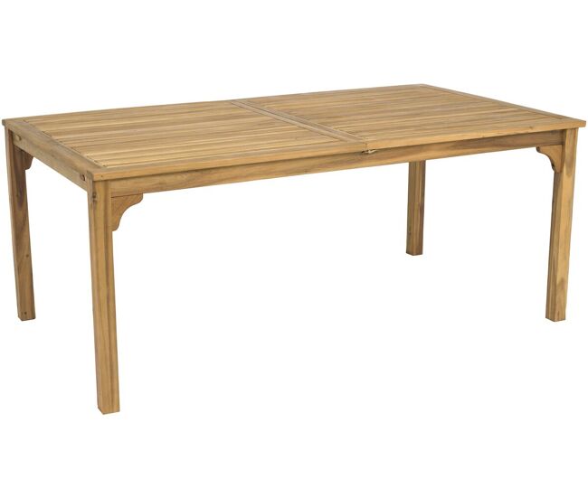 Mesa de jardim de madeira extensível "valladolid" 180/240 cm - lugares 6 a 10 - castanho