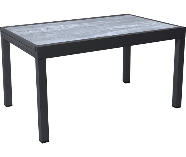 Mesa de jardim extensível em alumínio <> - 140/280 x 90 x 76 cm - cinzento