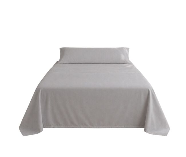 Jogo de lençóis cinza claro cama de 180cm 144 fios donegal collections