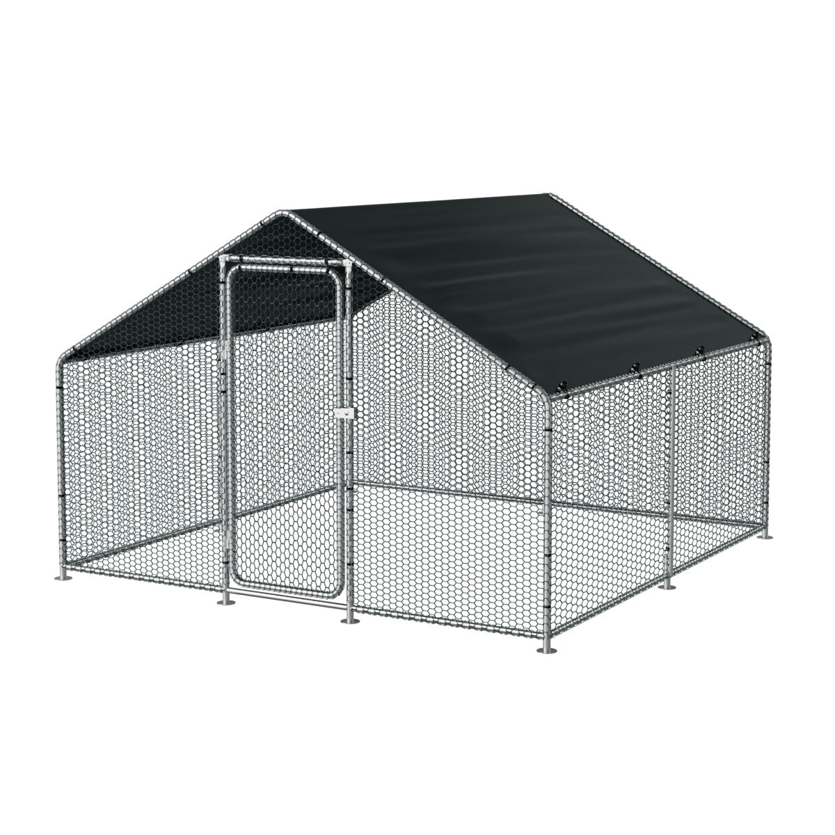 Gaiola de exterior wels voladero - 3 x 3 x 2 m - prata e verde escuro [pro.tec]