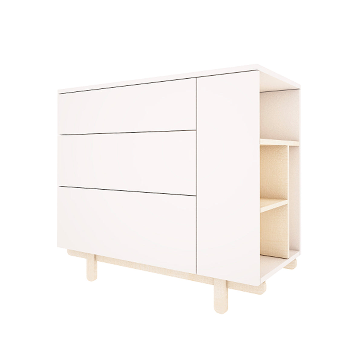Cómoda 3 gavetas wood luck romy blanc