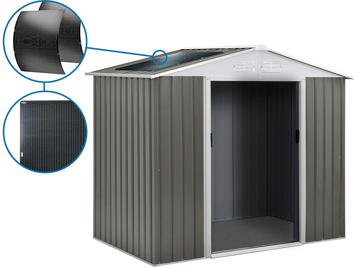 Cobertura de jardim em metal <> — 2,71 m² com painel solar