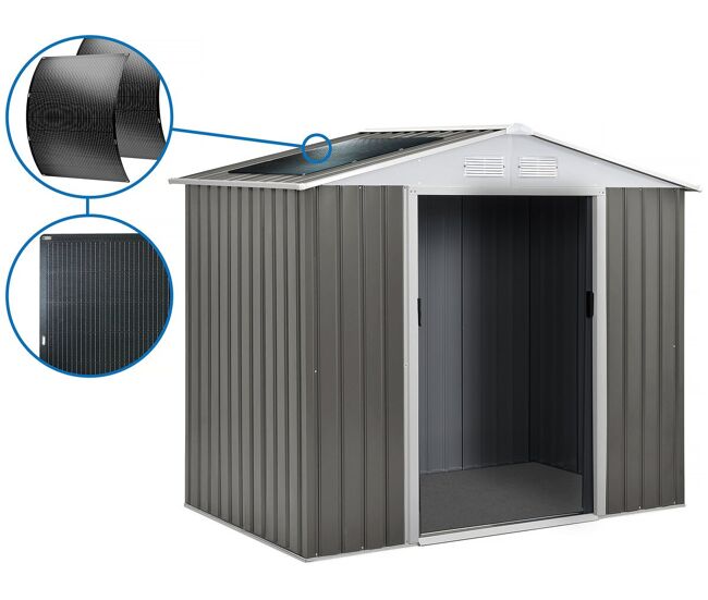 Cobertura de jardim em metal <> — 2,71 m² com painel solar