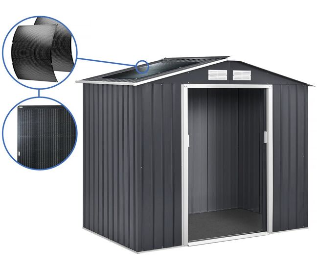 Coberturo de jardim em metal - - 4,07 m² com painéis solares