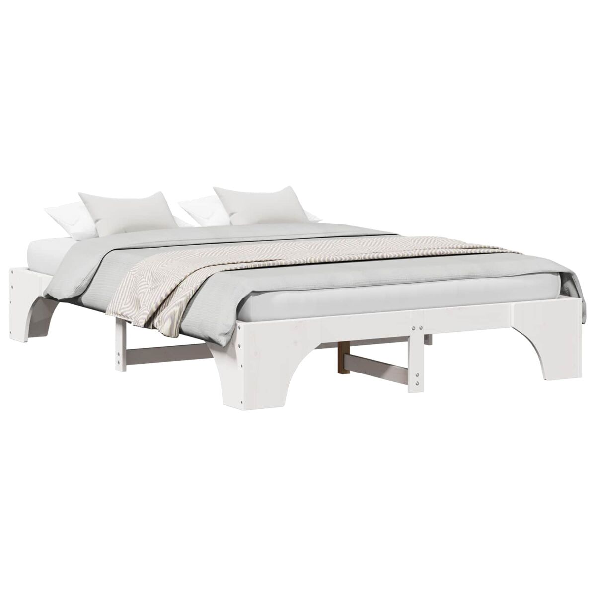 Estrutura de cama de casal simple - branco 150 x 200 cm