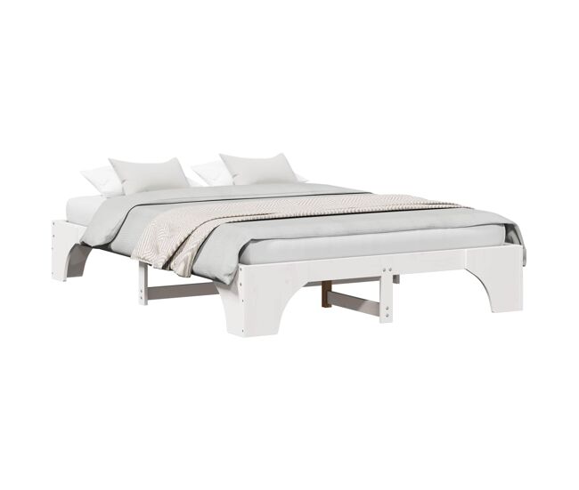Estrutura de cama de casal simple - branco 150 x 200 cm