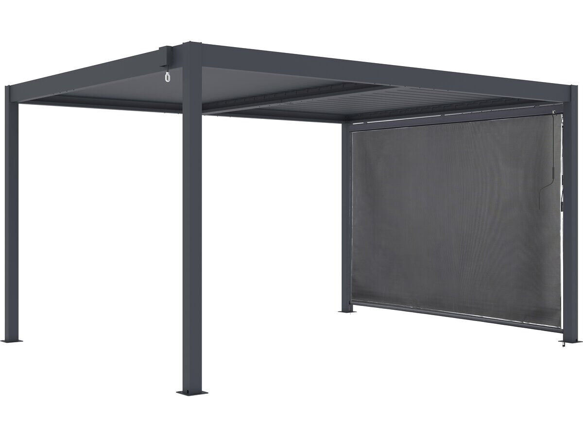 Pérgula bioclimática com toldo de alumínio <> - 3 x 4 m - cinzento