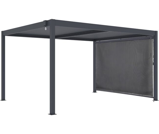 Pérgula bioclimática com toldo de alumínio <> - 3 x 4 m - cinzento