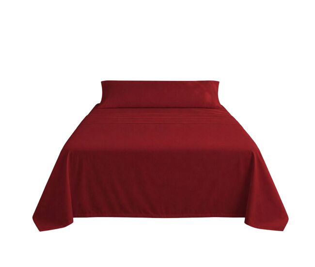 Jogo de lençóis bordô cama de 135cm 144 fios donegal collections