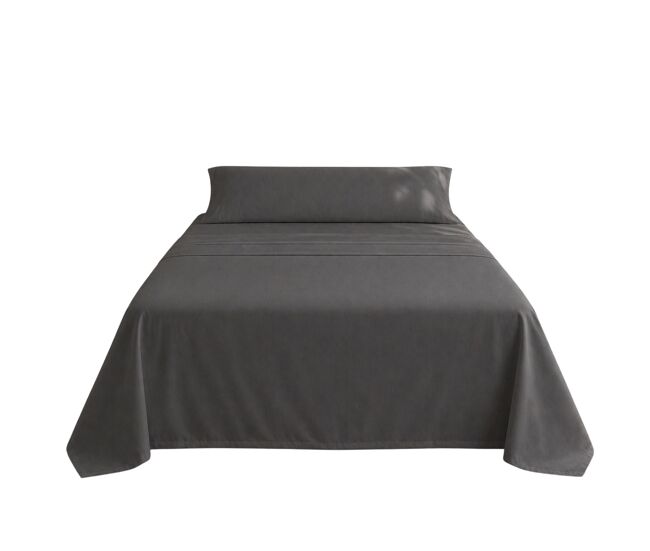 Jogo de lençóis cinza scuro cama de 135cm 144 fios donegal collections