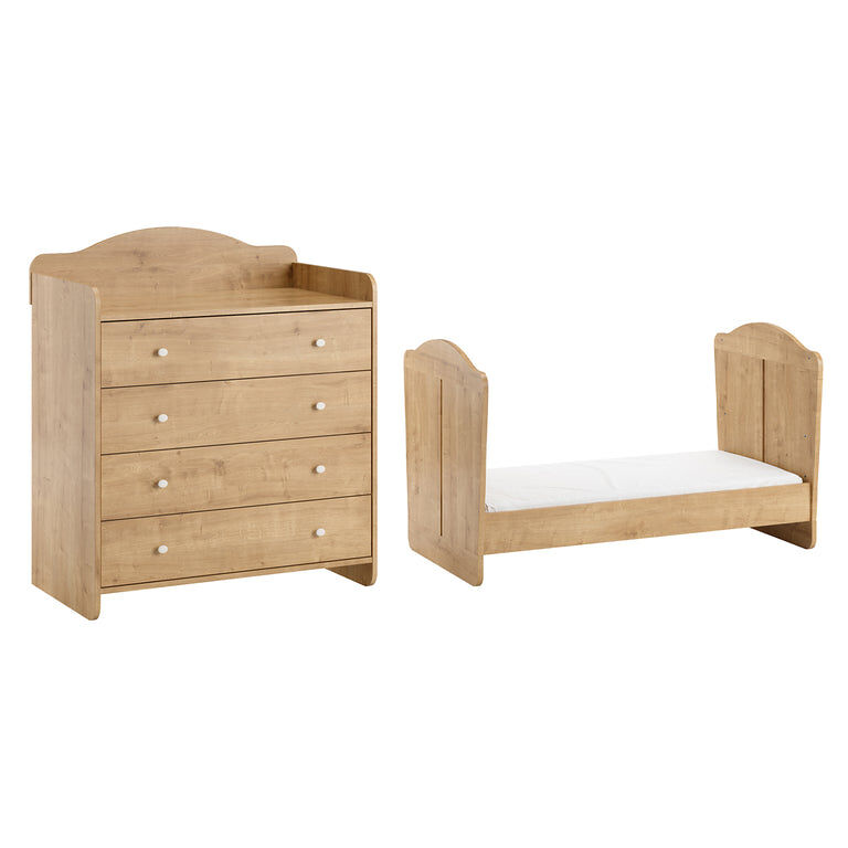 Berço evolutivo 70x140 e cómoda muda-fraldas vox megeve madeira