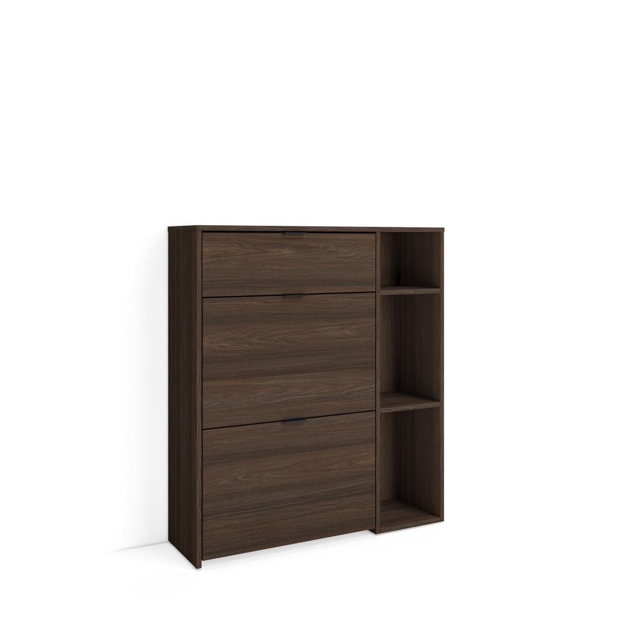Sapateira, arrumação, organizador, 90x102x27 cm, 10 pares de sapatos, hall de entrada, estilo moderno, carvalho escuro