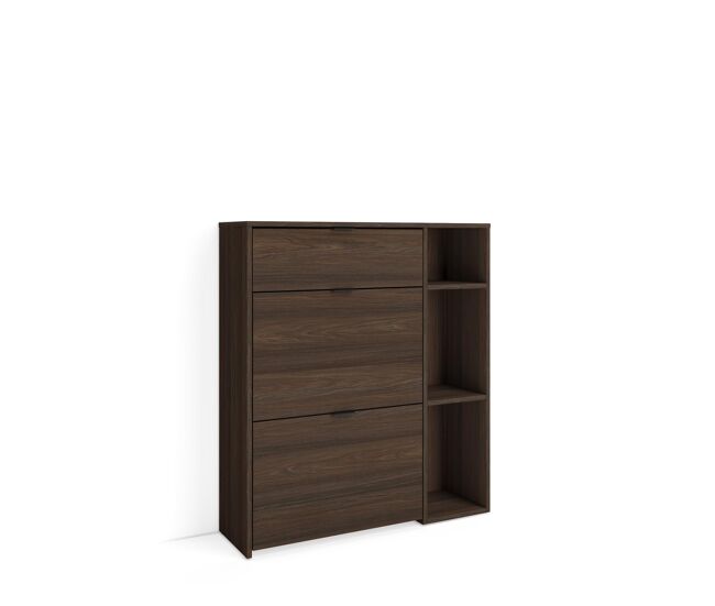 Sapateira, arrumação, organizador, 90x102x27 cm, 10 pares de sapatos, hall de entrada, estilo moderno, carvalho escuro
