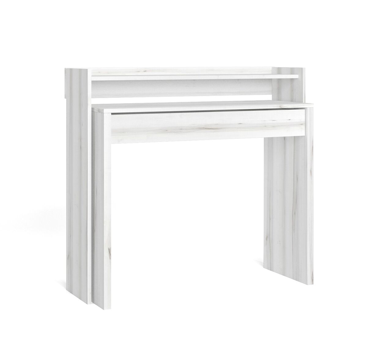 Secretária extensível, secretária para computador, 99x35x90cm, retrátil, escritório ou estúdio, estilo moderno, branco veado