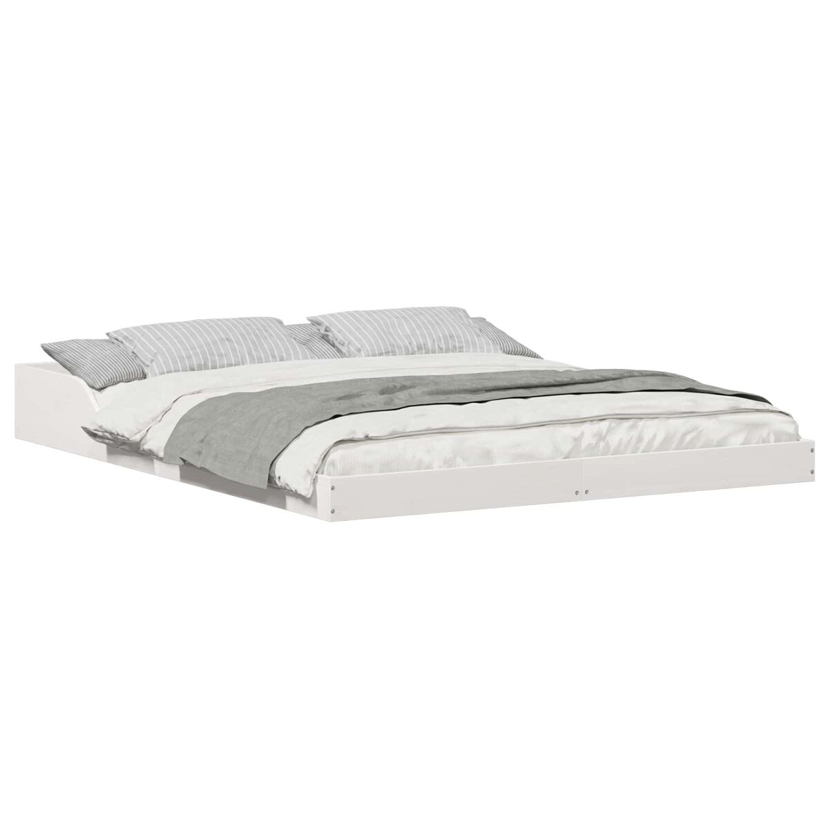 Estrutura de cama de casal simple - branco 150 x 200 cm