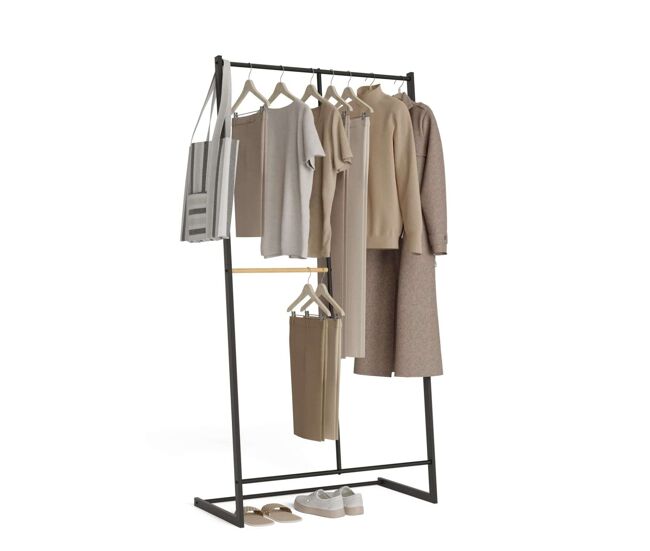 Bengaleiro hangy one 15 newlux até 15 kg com altura dupla, resistente, espaço para calças noir