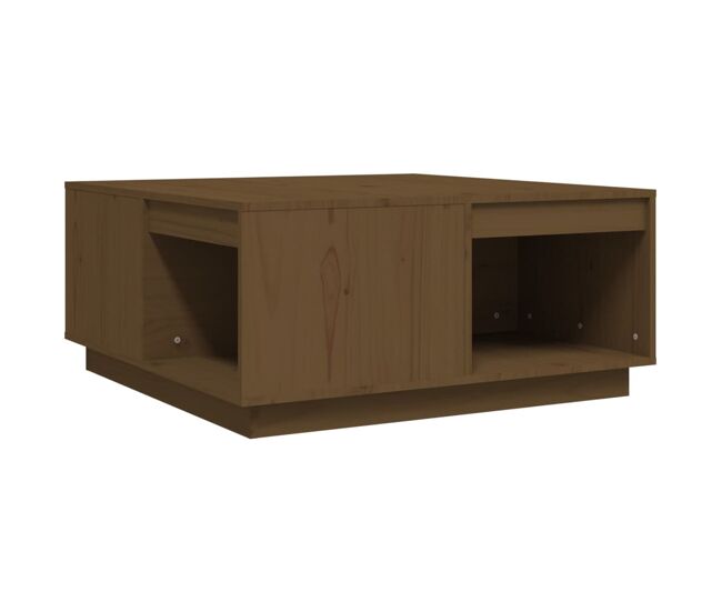 Mesa de centro, mesa baixa, 80x81x36,5 cm madeira pinho maciça castanho mel