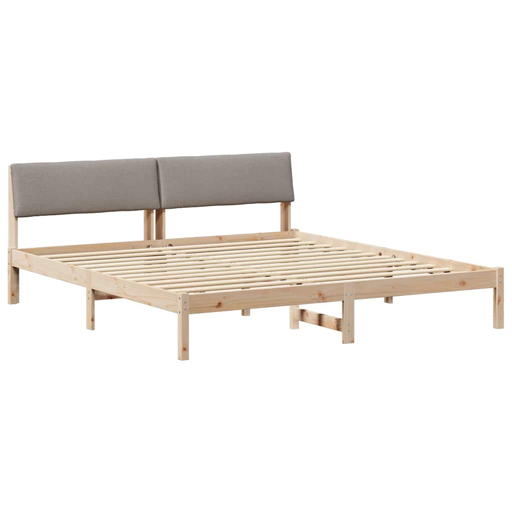 Estrutura de cama de casal com cabeceira - marrom e taupe 180 x 200 cm