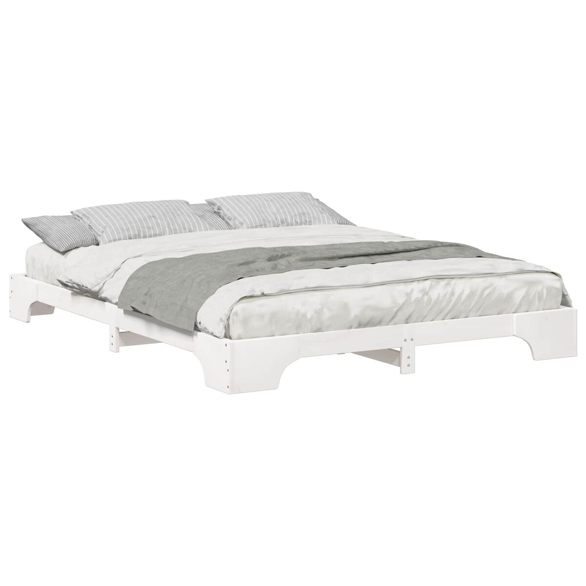 Estrutura de cama de casal simple - branco 160 x 210 cm