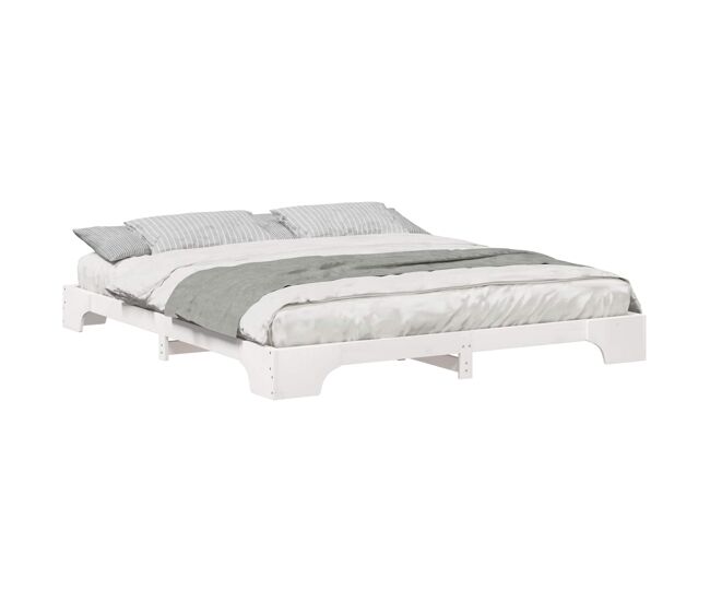 Estrutura de cama de casal simple king size - branco 200 x 210 cm