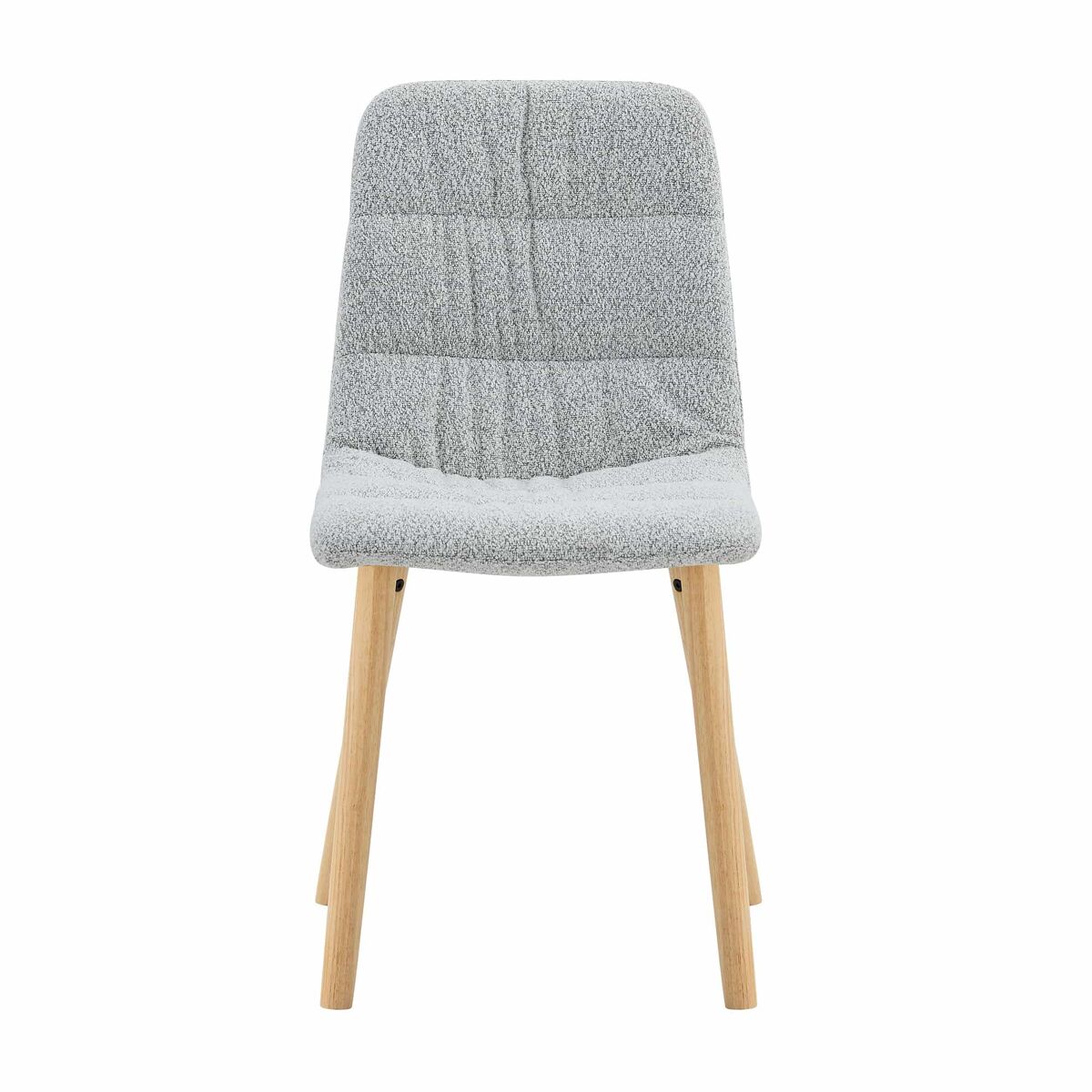 Cadeiras de jantar de 88 cm (conjunto de 2) - estofadas em tecido plissado, pés em madeira maciça, estilo nórdico moderno - cinzento claro e madeira