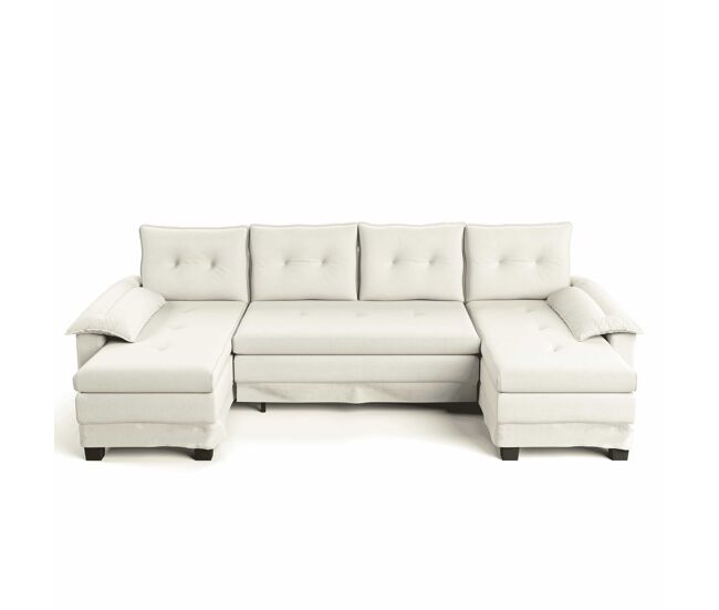 Sofás de 4 lugares, 278 cm - sofá-cama seccional em u com cama extraível, porta usb, braços removíveis, design modular extragrande e moderno - bege