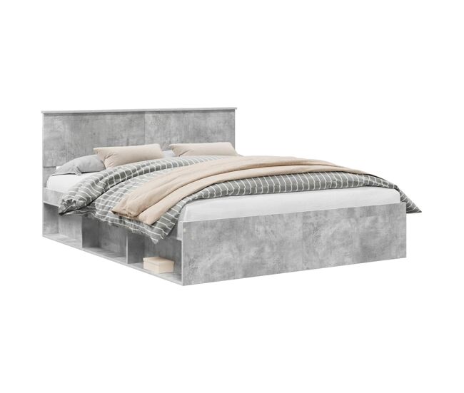 Estrutura de cama de casal para adultos com cabeceira concreto 160 x 200 cm