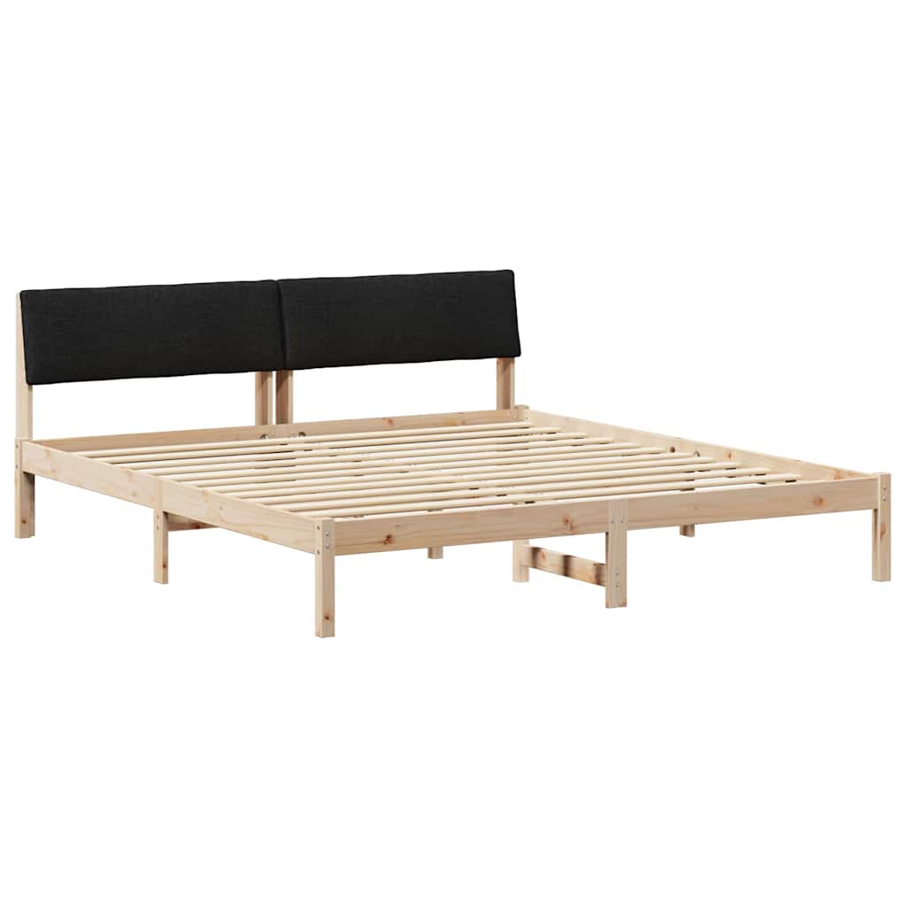 Estrutura da cama de casal simple com cabeceira castanho e preto 180 x 200 cm