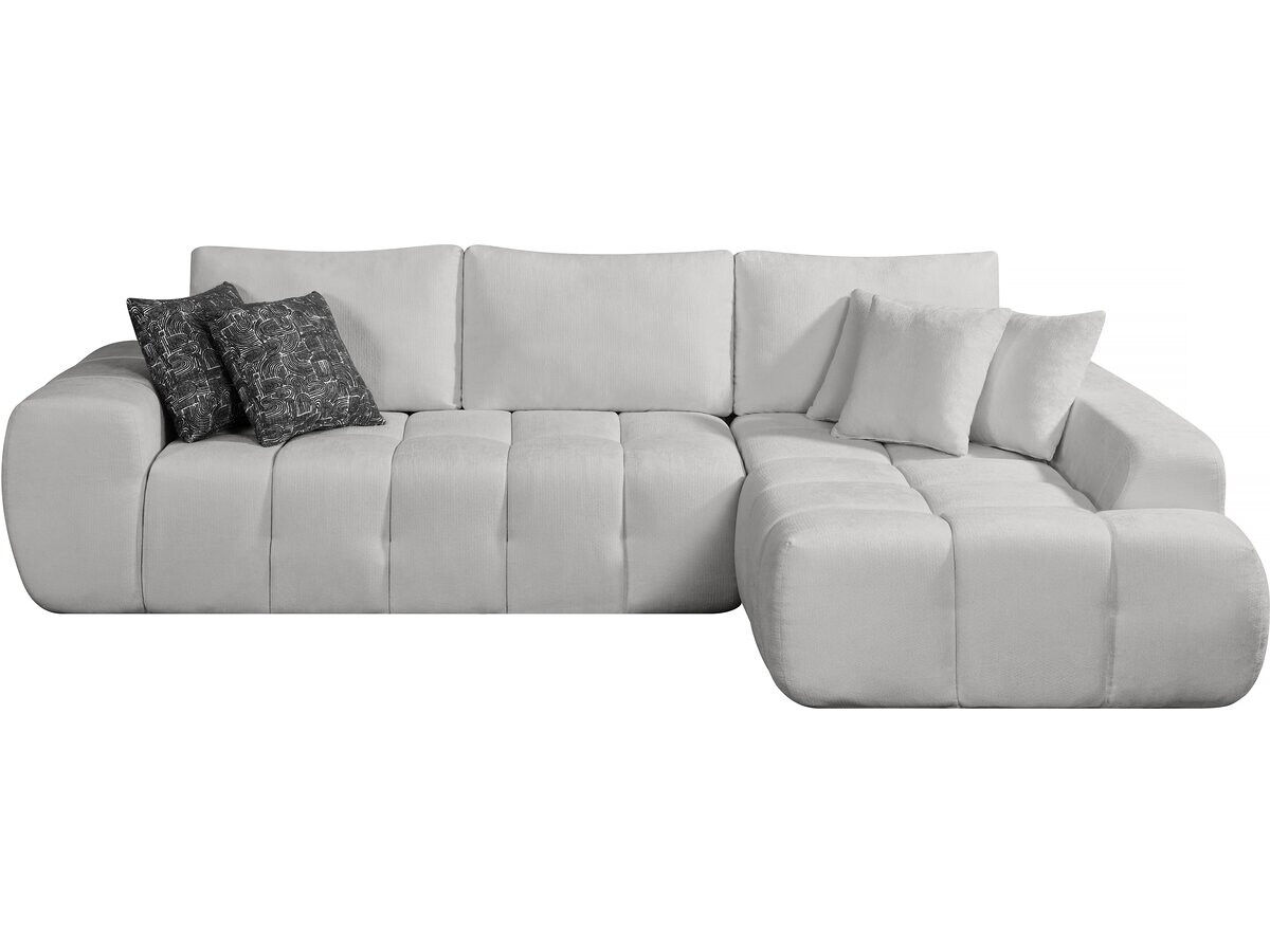 Sofá de canto direito em tecido, estilo , modelo  - 4 lugares - gris
