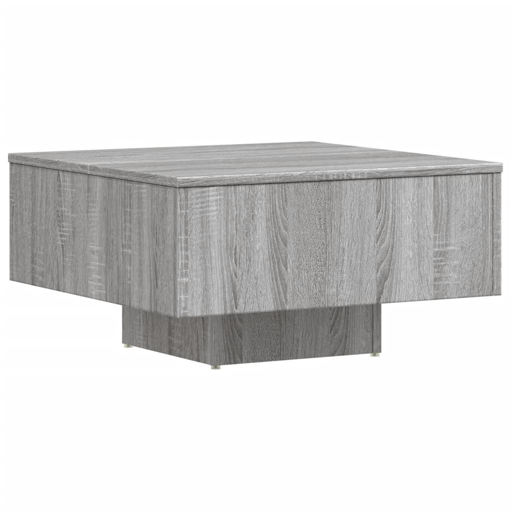 Mesa de centro, mesa baixa, 60x60x31,5 cm derivados de madeira cinza sonoma