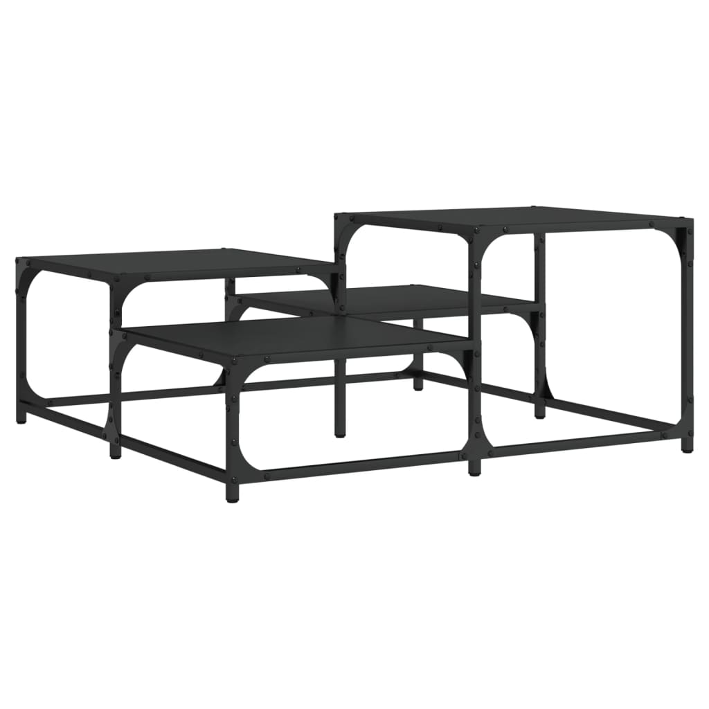 Mesa de centro, mesa baixa, 87,5x87,5x40 cm derivados de madeira preto