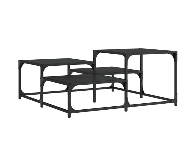 Mesa de centro, mesa baixa, 87,5x87,5x40 cm derivados de madeira preto
