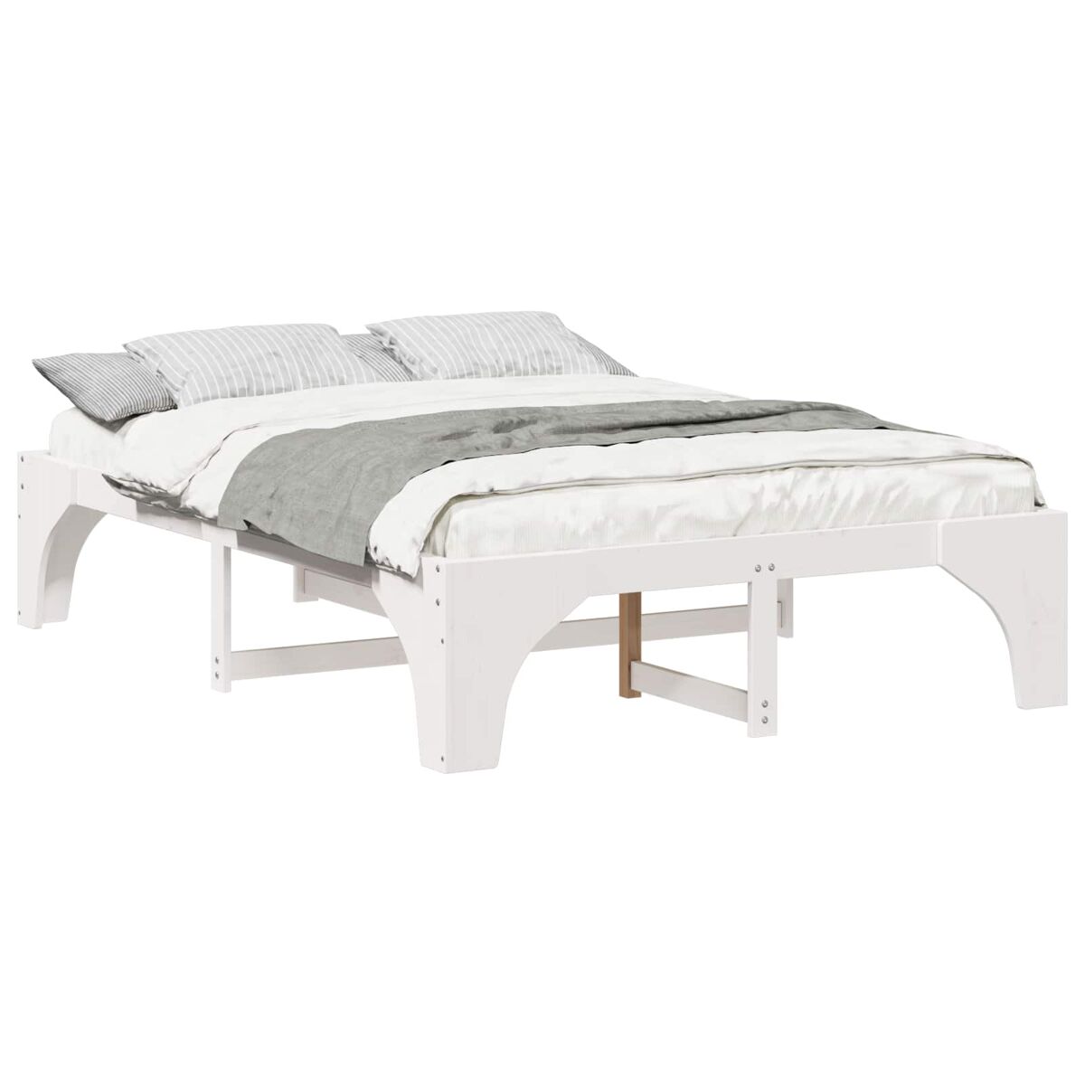 Estrutura de cama de casal simple - branco 150 x 200 cm